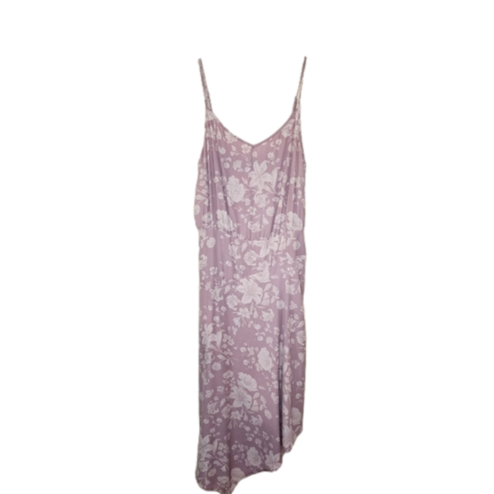 Nwt Octavia Sleeveless Mauve Floral Asymmetrical Hemline Dress Size Medium